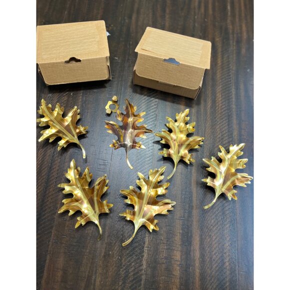 Set Of 6 Vintage Oak Leaf Curtain Tiebacks - Picture 1 of 5